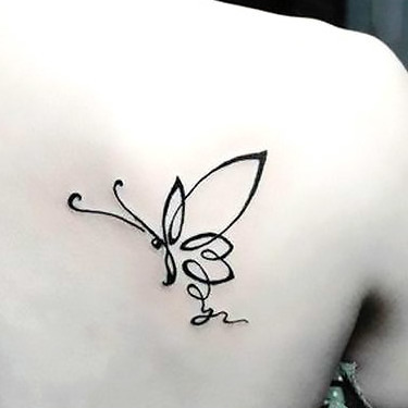 Pretty Small Outline Butterfly Tattoo