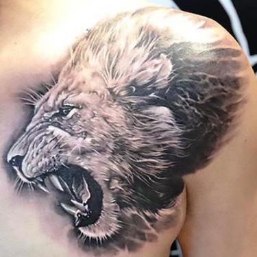 Best Black and Gray Lion Tattoo