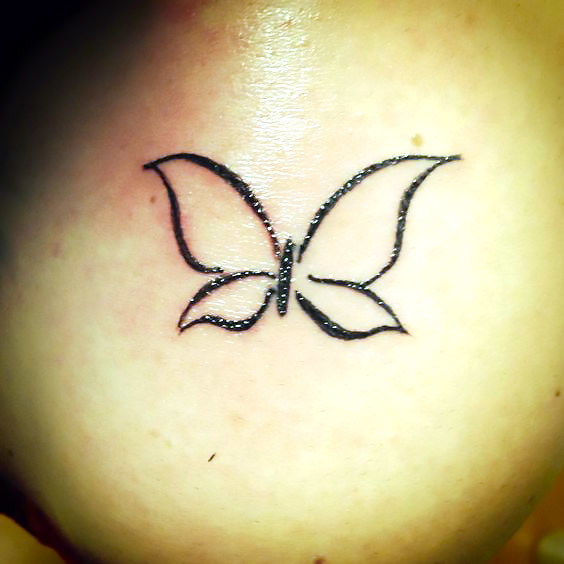 Simple Outline Butterfly Tattoo Idea
