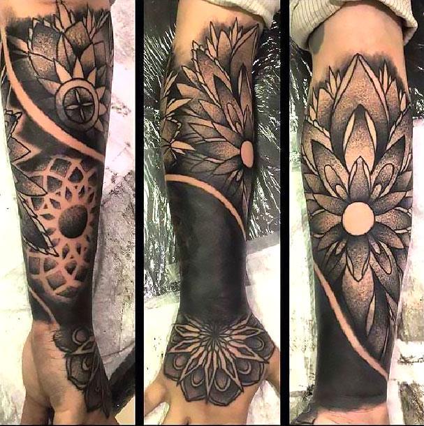 Best Blackwork Half Sleeve Tattoo Idea