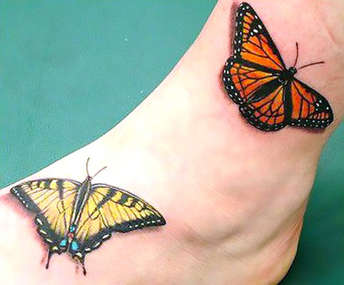 Tiger Swallowtail and Monarch Butterfly Tattoo Idea