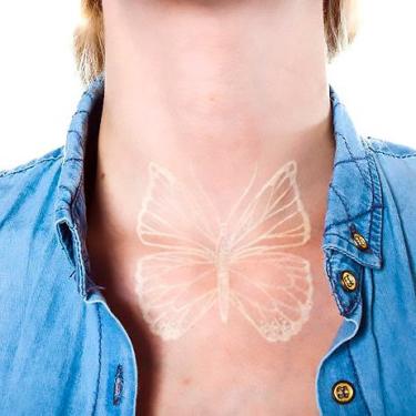 White transparent Butterfly Tattoo