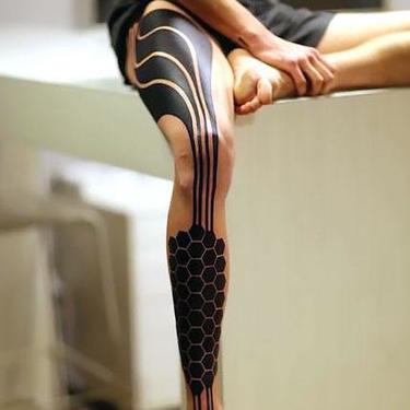 Best Blackwork Leg Tattoo