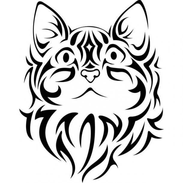 Tribal Cat Tattoo Design