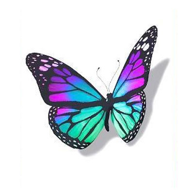 3D Colorful Butterfly Tattoo Design