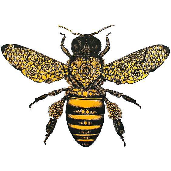 Amazing Bee Tattoo Design