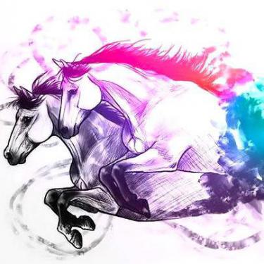 Amazing Colorful Horses Tattoo