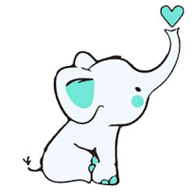 Baby Elephant With Heart Tattoo Design