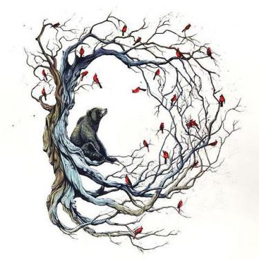 Bear on The Tree Tattoo