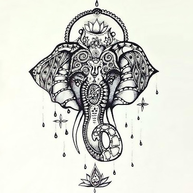 Beautiful Buddhist Elephant Tattoo