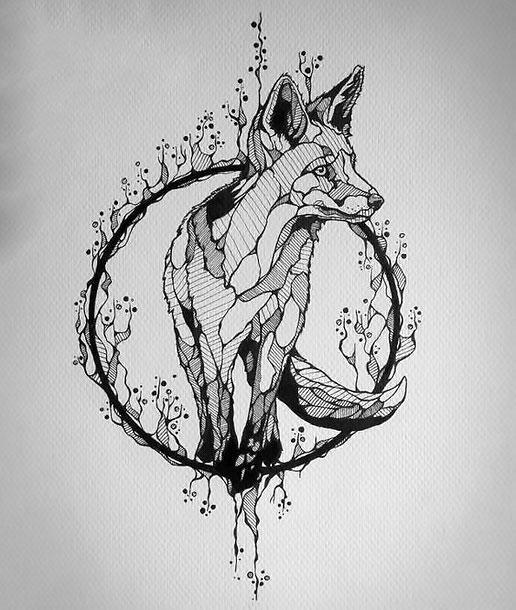 Beautiful Fox Tattoo Design