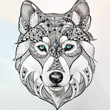 Beautiful Wolf Head Tattoo