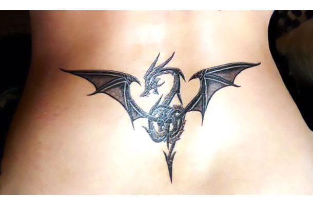 Best Dragon on Lower Back Tattoo Idea