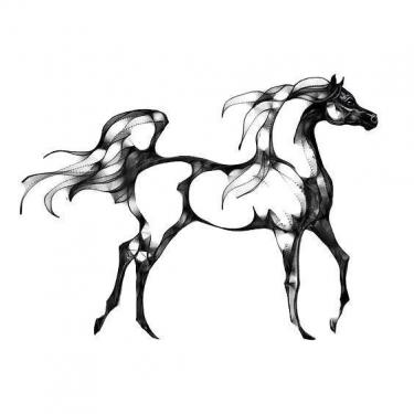 Black Horse Silhouette Tattoo