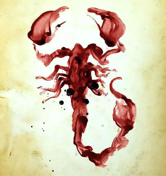 Bloody Watercolor Scorpion Tattoo Design