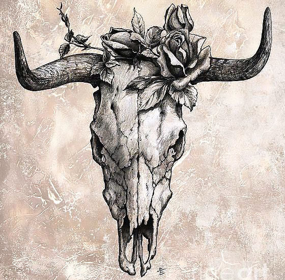 commission- Bull Skull Tattoo by birdofyore on DeviantArt