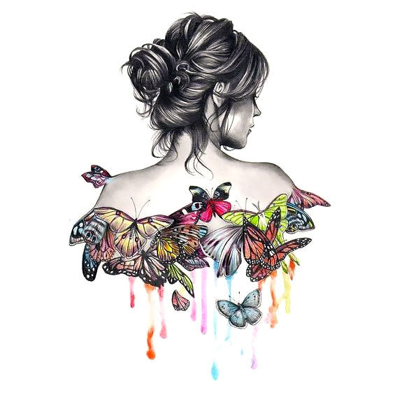 Butterfly Girl Tattoo Design