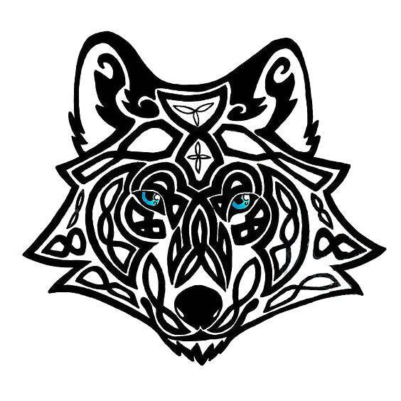 Celtic Wolf Head Tattoo Design