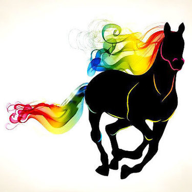 Colorful Horse Silhouette Tattoo