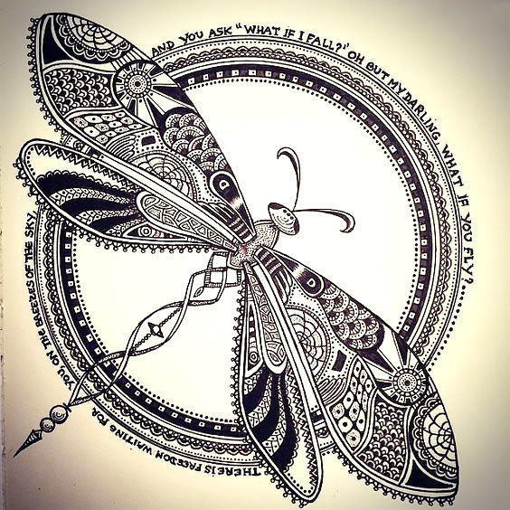 Cool Dragonfly Tattoo Design