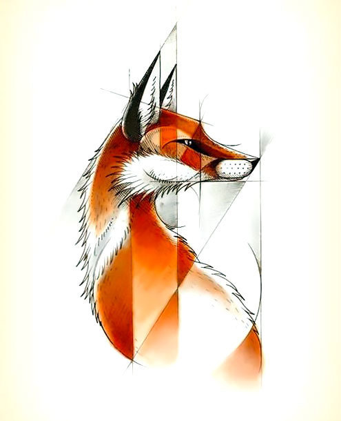 Cool Fox Tattoo Design