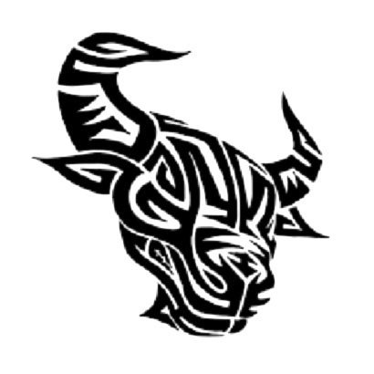 Cool Tribal Bull Head Tattoo Design