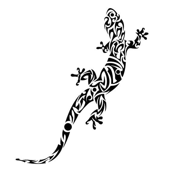 Cool Tribal Lizard Tattoo Design