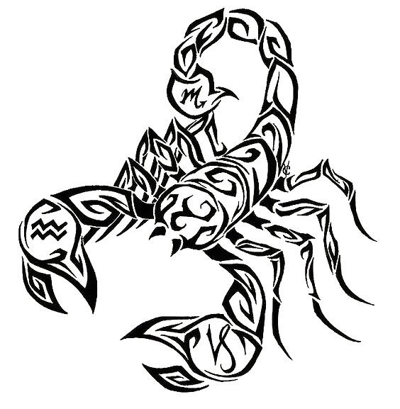Cool Tribal Scorpion Tattoo Design