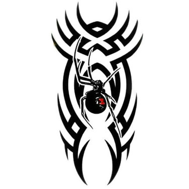Cool Tribal Spider Black Widow Tattoo