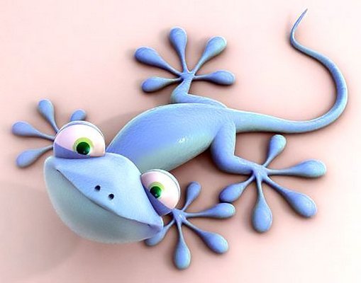 Cute 3D Lizard Tattoo Design