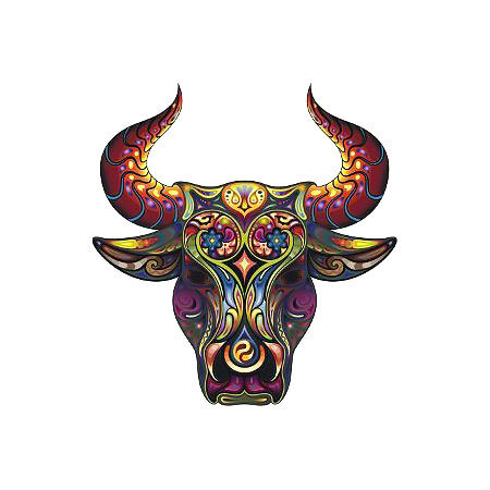 Decorative Bull Head Tattoo Design