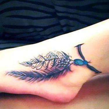 Best Feather on Foot Tattoo