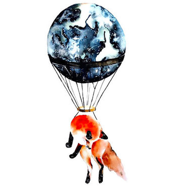 Flying Fox In Balloon Tattoo