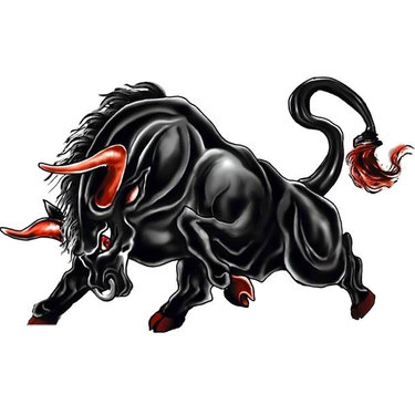 Raging Black Bull Tattoo
