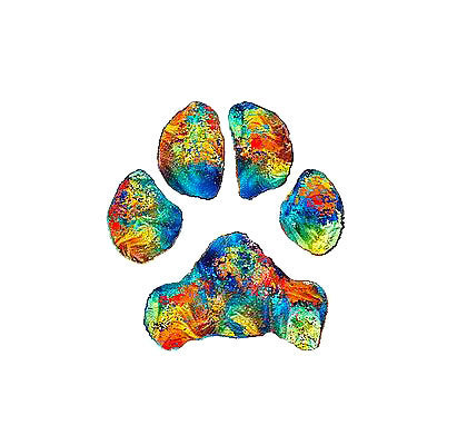Rainbow Puppy Paw Print Tattoo Design