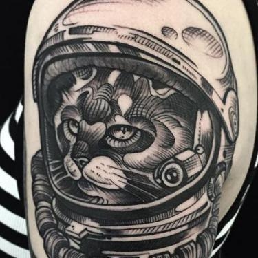 Astronaut Cat Tattoo