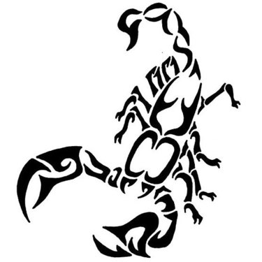 Abstract Tribal Scorpion Tattoo