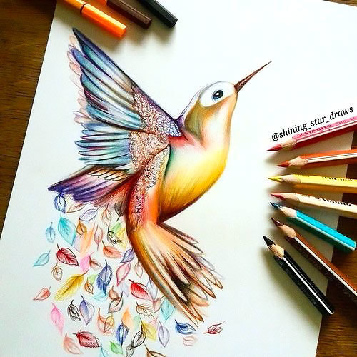 Awesome Hummingbird Tattoo Design