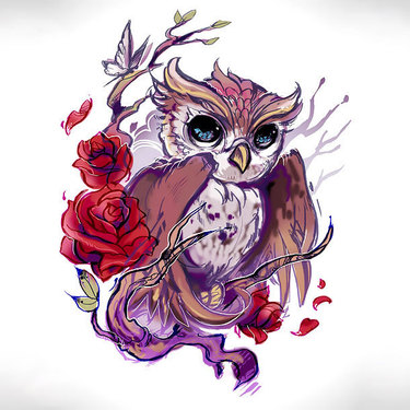 Baby Owl Tattoo