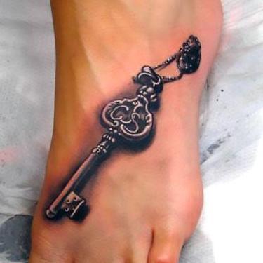 Best Key on Foot Tattoo