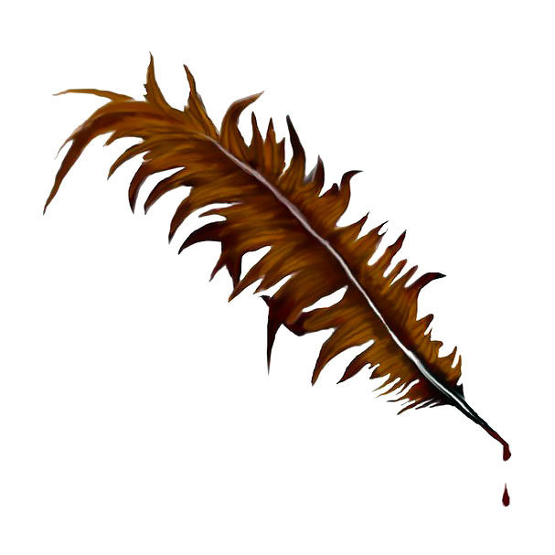Brown Feather Tattoo Design