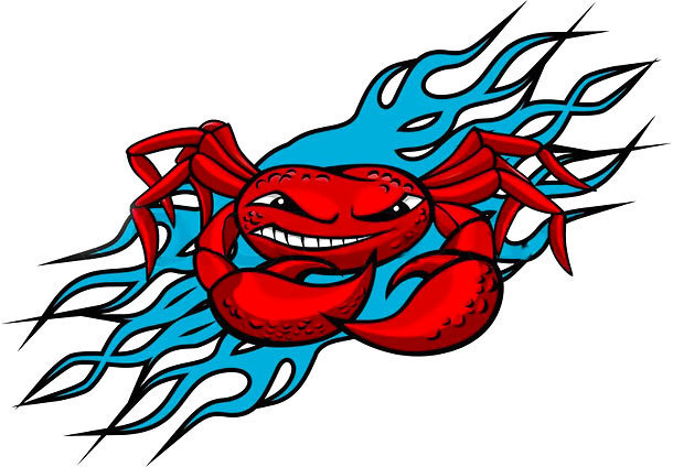 Cardinal Crab Tattoo Design