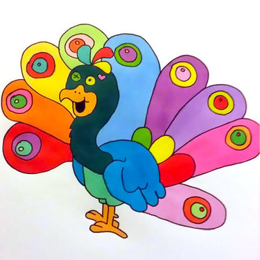 Cartoon Peacock Tattoo
