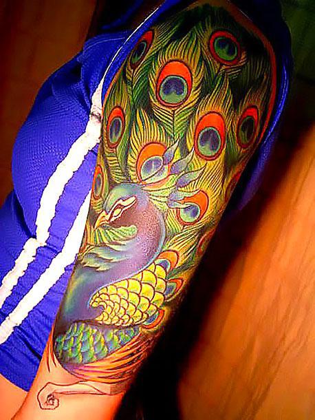 Best Peacock on Shoulder Tattoo Idea