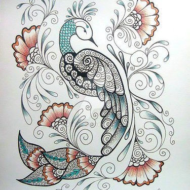 Colorful Peacock Tattoo