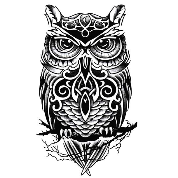 Cool Owl Tattoo Design