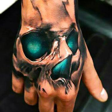 Best Skull on Hand Tattoo