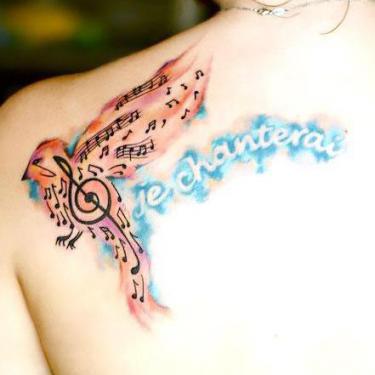 Best Songbird Tattoo on Shoulder Blade Tattoo