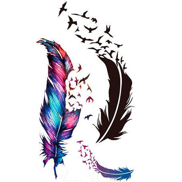 Feather Turning Into Birds Tattoo