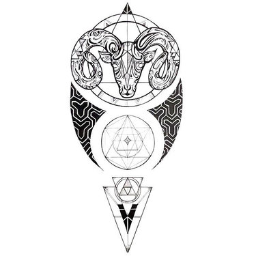 Geometric Aries Tattoo
